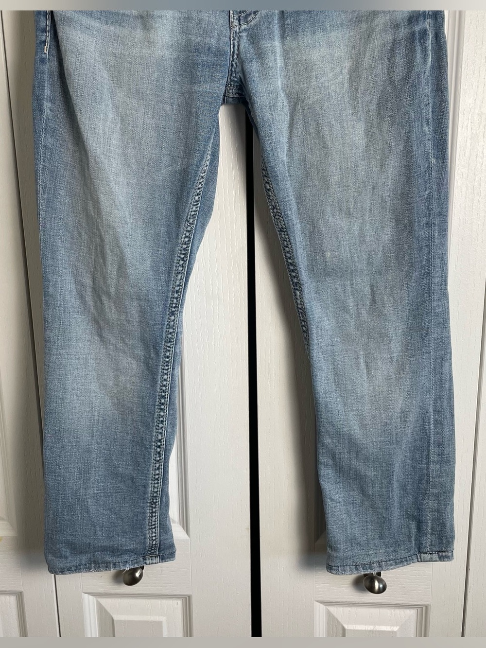 BKE Alec Jeans Men’s 32x32 (actual 32x26) Hemmed Whiskering Distressed Casual - Picture 5 of 16
